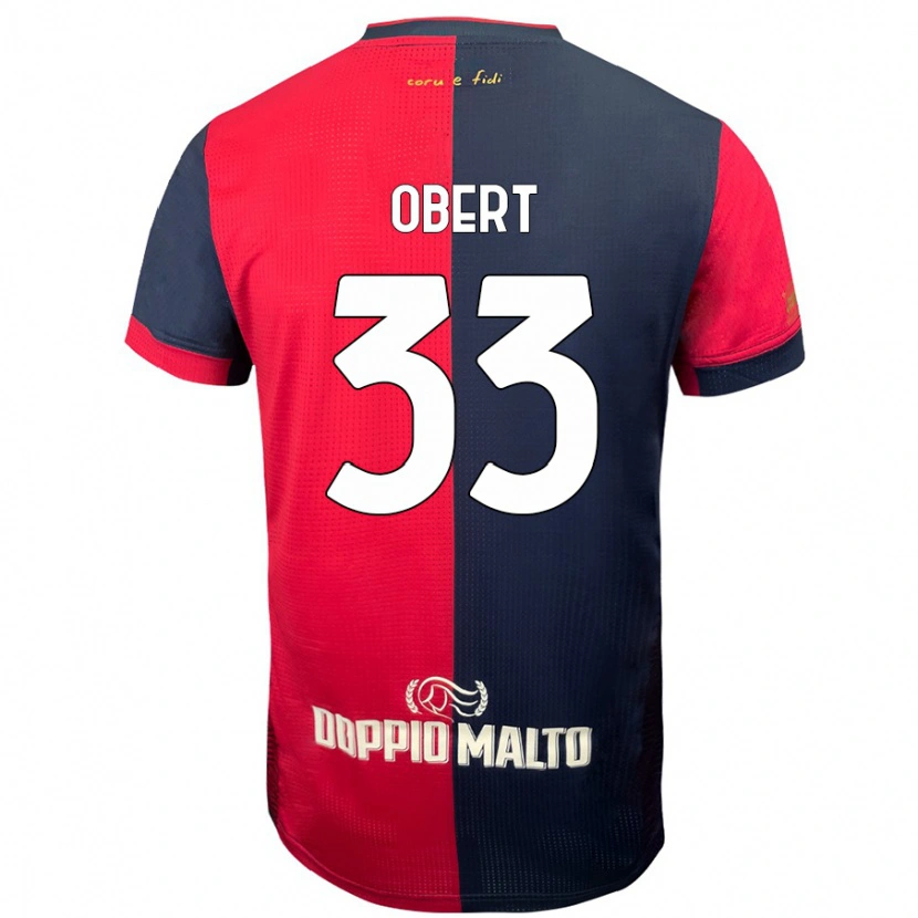 Danxen Homme Maillot Adam Obert #33 Rouge Bleu Foncé Tenues Domicile 2024/25 T-Shirt
