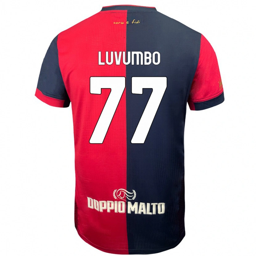 Danxen Homme Maillot Zito Luvumbo #77 Rouge Bleu Foncé Tenues Domicile 2024/25 T-Shirt