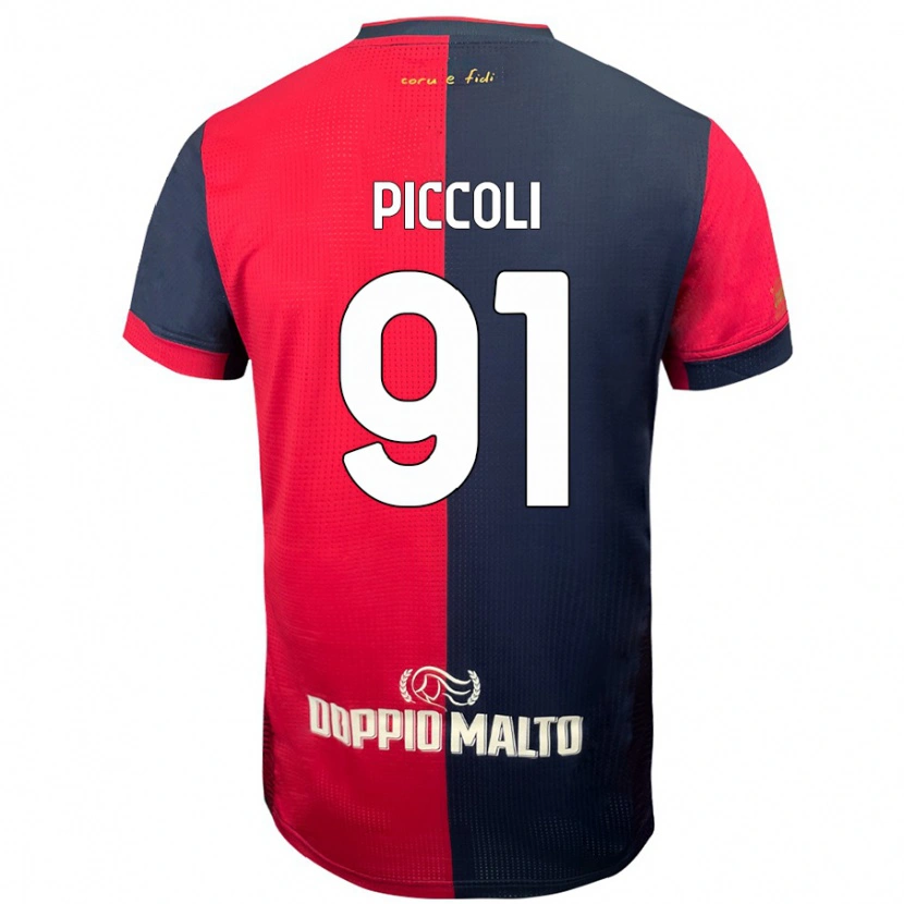Danxen Homme Maillot Roberto Piccoli #91 Rouge Bleu Foncé Tenues Domicile 2024/25 T-Shirt
