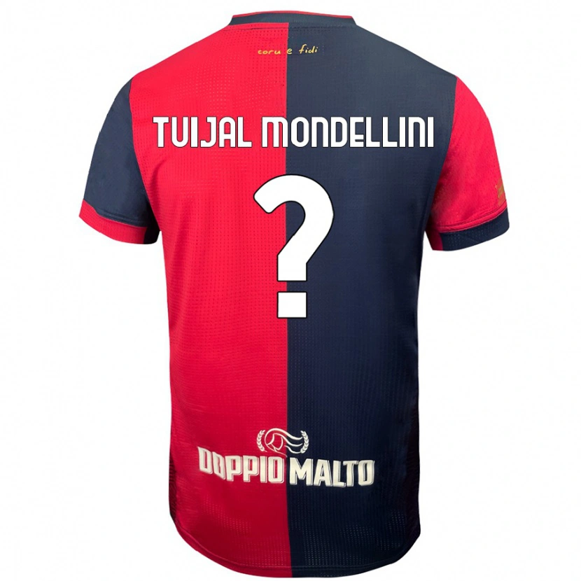 Danxen Homme Maillot Luca Tuijal Mondellini #0 Rouge Bleu Foncé Tenues Domicile 2024/25 T-Shirt