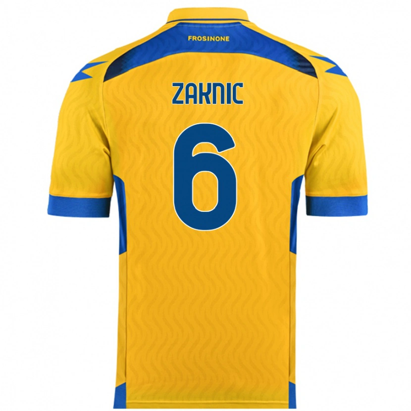 Danxen Homme Maillot Lazar Zaknic #6 Jaune Tenues Domicile 2024/25 T-Shirt