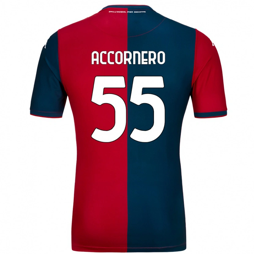 Danxen Homme Maillot Federico Accornero #55 Rouge Bleu Foncé Tenues Domicile 2024/25 T-Shirt