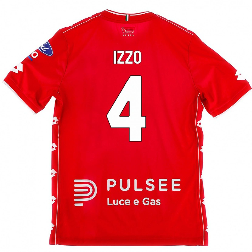 Danxen Homme Maillot Armando Izzo #4 Rouge Blanc Tenues Domicile 2024/25 T-Shirt