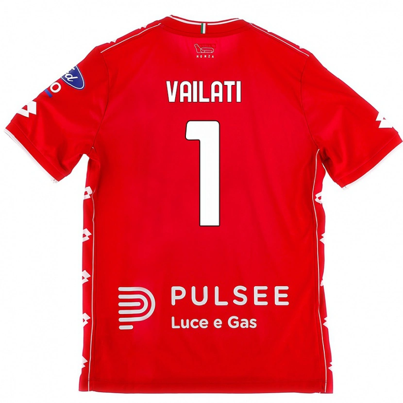Danxen Homme Maillot Andrea Vailati #1 Rouge Blanc Tenues Domicile 2024/25 T-Shirt
