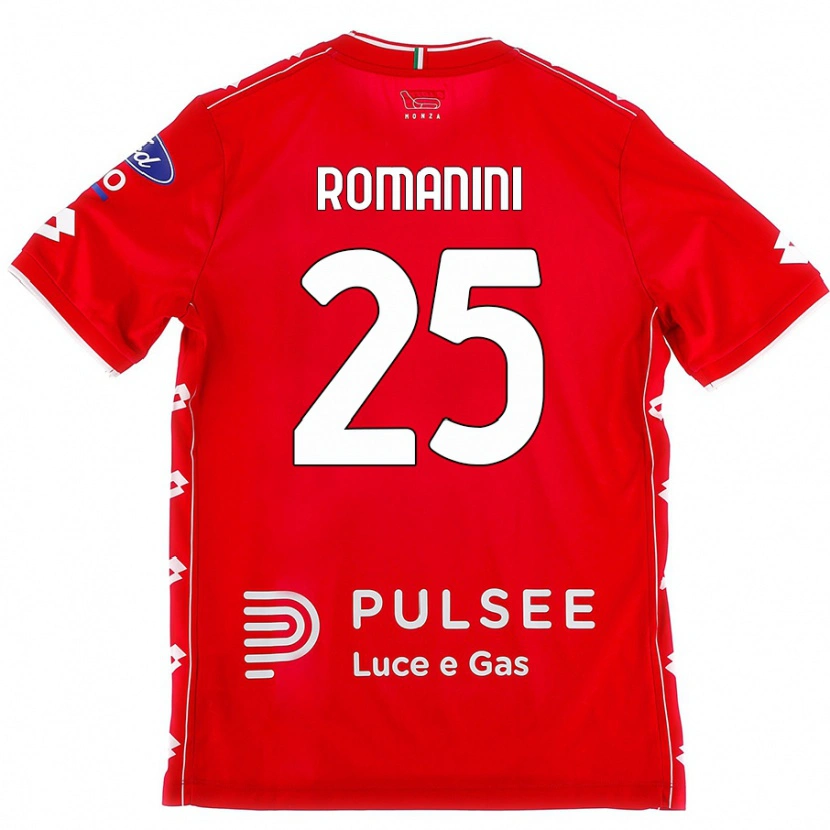 Danxen Homme Maillot Andrea Romanini #25 Rouge Blanc Tenues Domicile 2024/25 T-Shirt