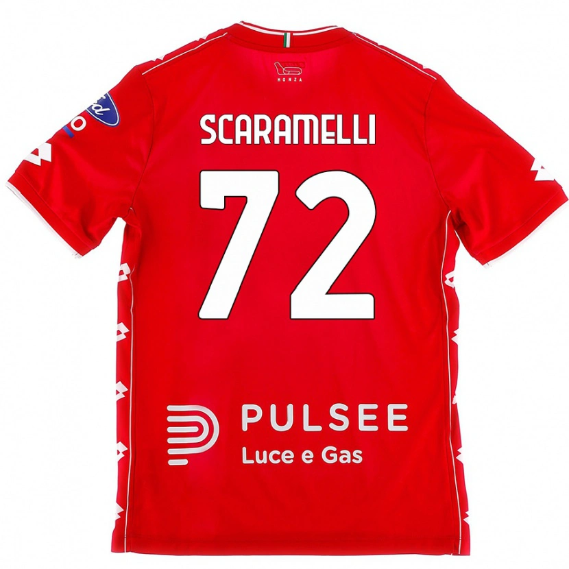 Danxen Homme Maillot Endris Scaramelli #72 Rouge Blanc Tenues Domicile 2024/25 T-Shirt