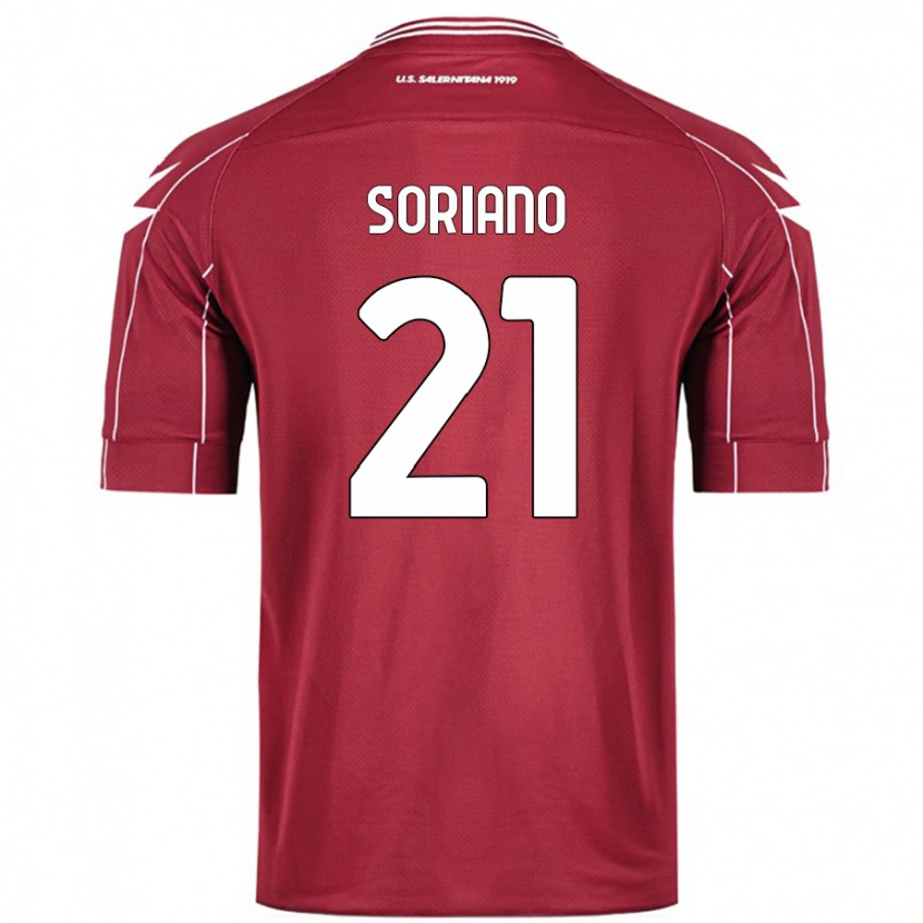 Danxen Homme Maillot Roberto Soriano #21 Bordeaux Tenues Domicile 2024/25 T-Shirt
