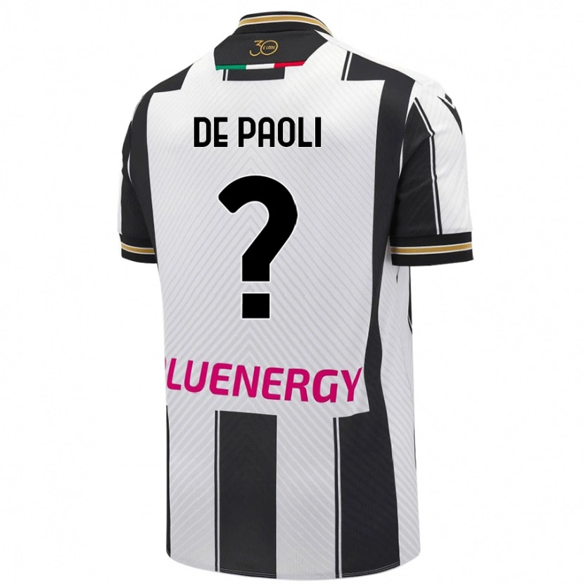 Danxen Homme Maillot Cristiano De Paoli #0 Blanc Noir Tenues Domicile 2024/25 T-Shirt