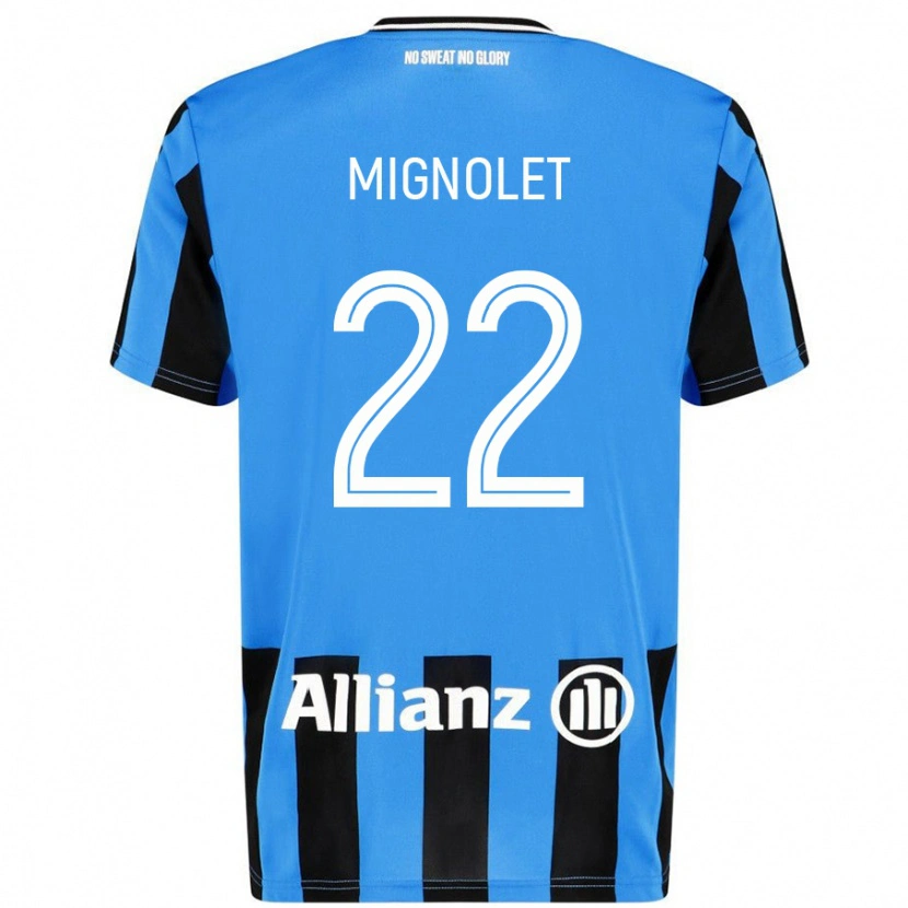 Danxen Homme Maillot Simon Mignolet #22 Bleu Ciel Noir Tenues Domicile 2024/25 T-Shirt