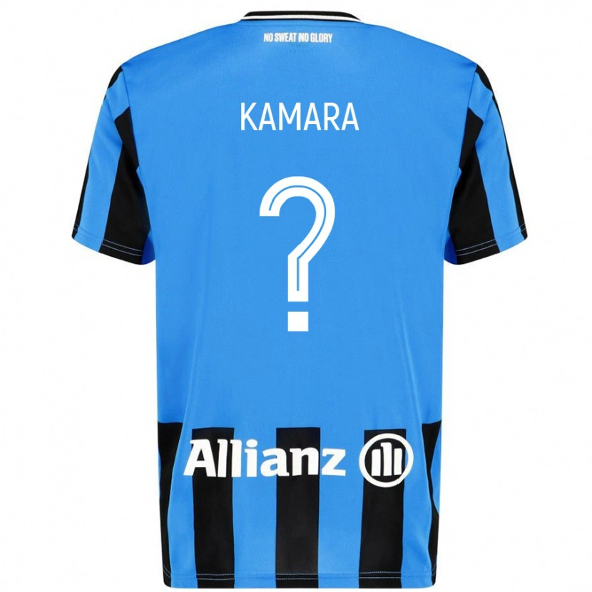 Danxen Homme Maillot Al-Hassan Kamara #0 Bleu Ciel Noir Tenues Domicile 2024/25 T-Shirt