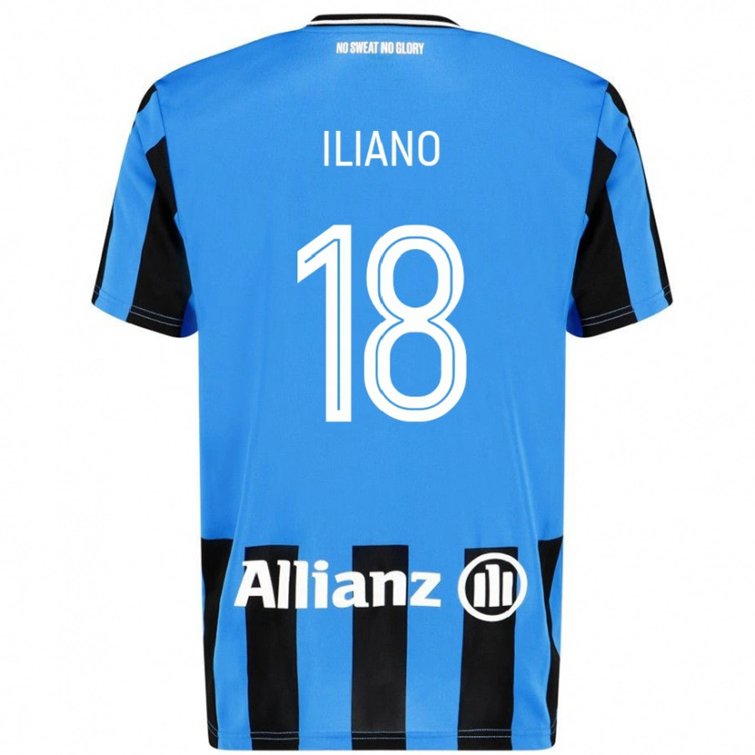 Danxen Homme Maillot Isabelle Iliano #18 Bleu Ciel Noir Tenues Domicile 2024/25 T-Shirt