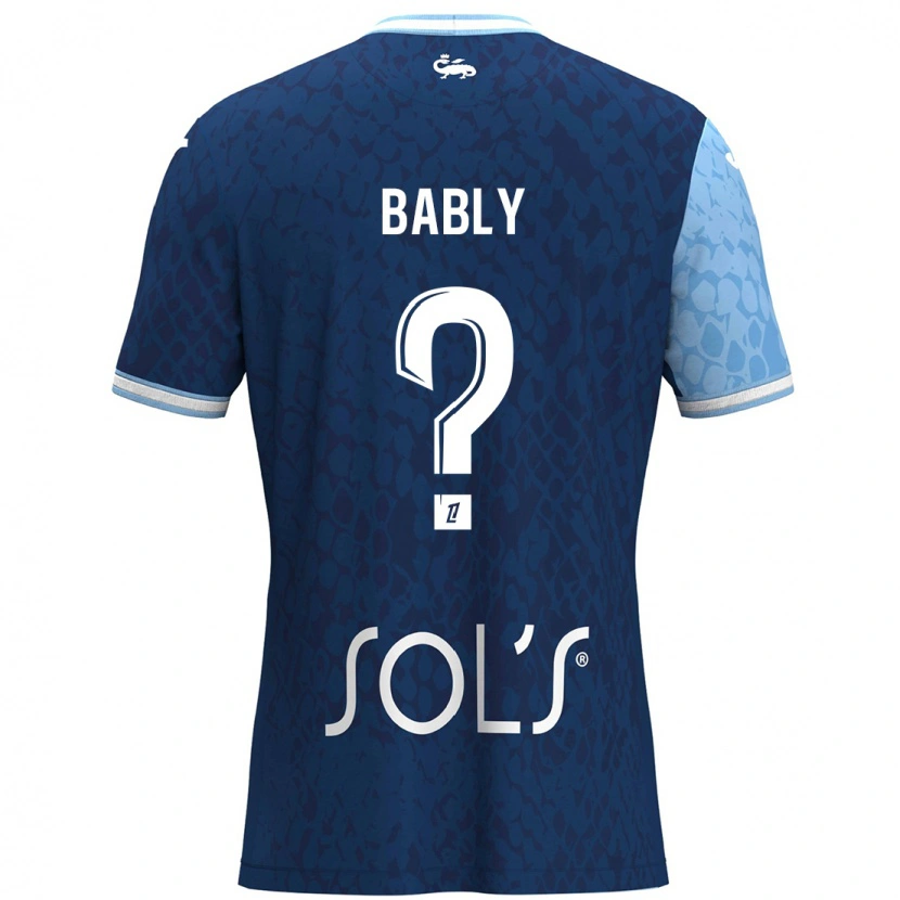 Danxen Homme Maillot Emmanuel Bably #0 Bleu Ciel Bleu Foncé Tenues Domicile 2024/25 T-Shirt