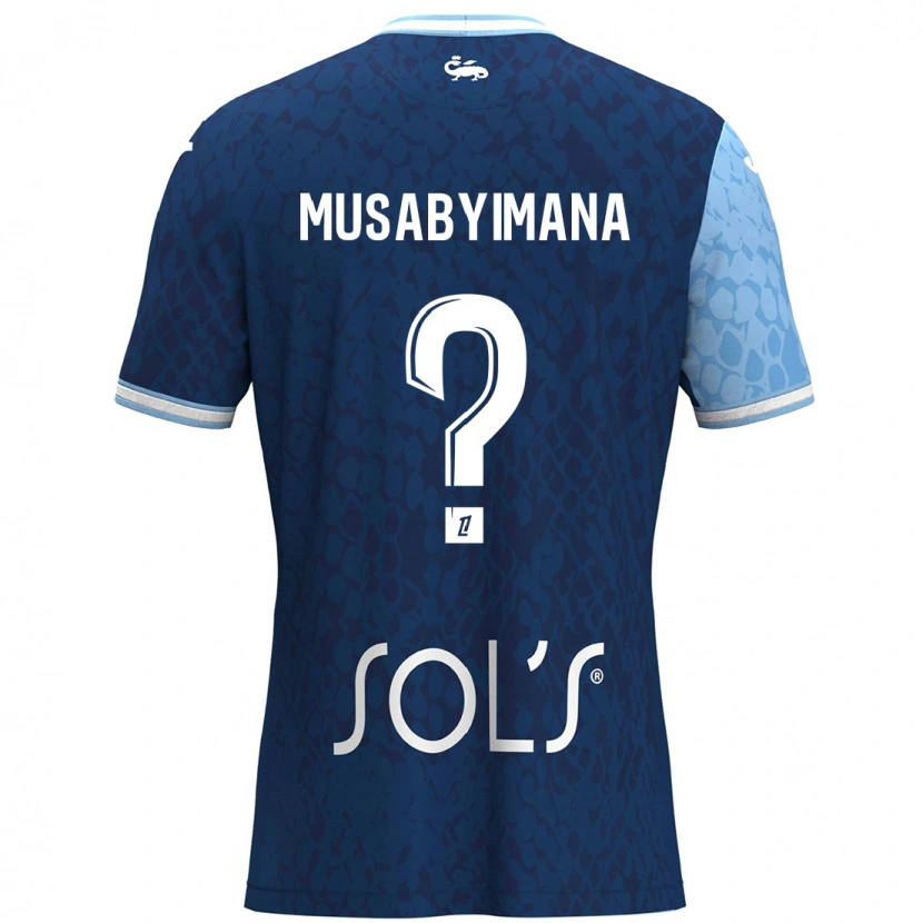 Danxen Homme Maillot Thierry Musabyimana #0 Bleu Ciel Bleu Foncé Tenues Domicile 2024/25 T-Shirt