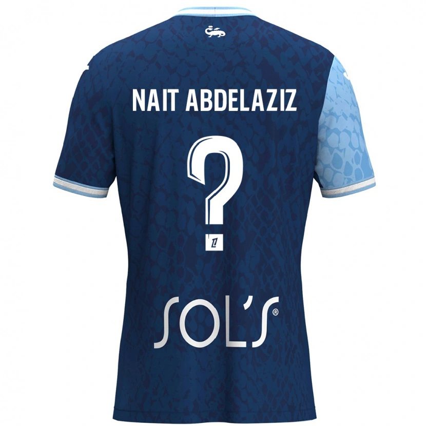 Danxen Homme Maillot Elias Naït Abdelaziz #0 Bleu Ciel Bleu Foncé Tenues Domicile 2024/25 T-Shirt