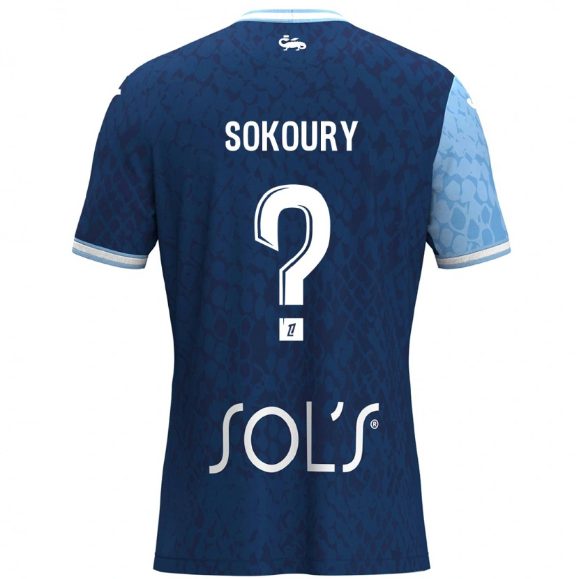 Danxen Homme Maillot Junior Sokoury #0 Bleu Ciel Bleu Foncé Tenues Domicile 2024/25 T-Shirt