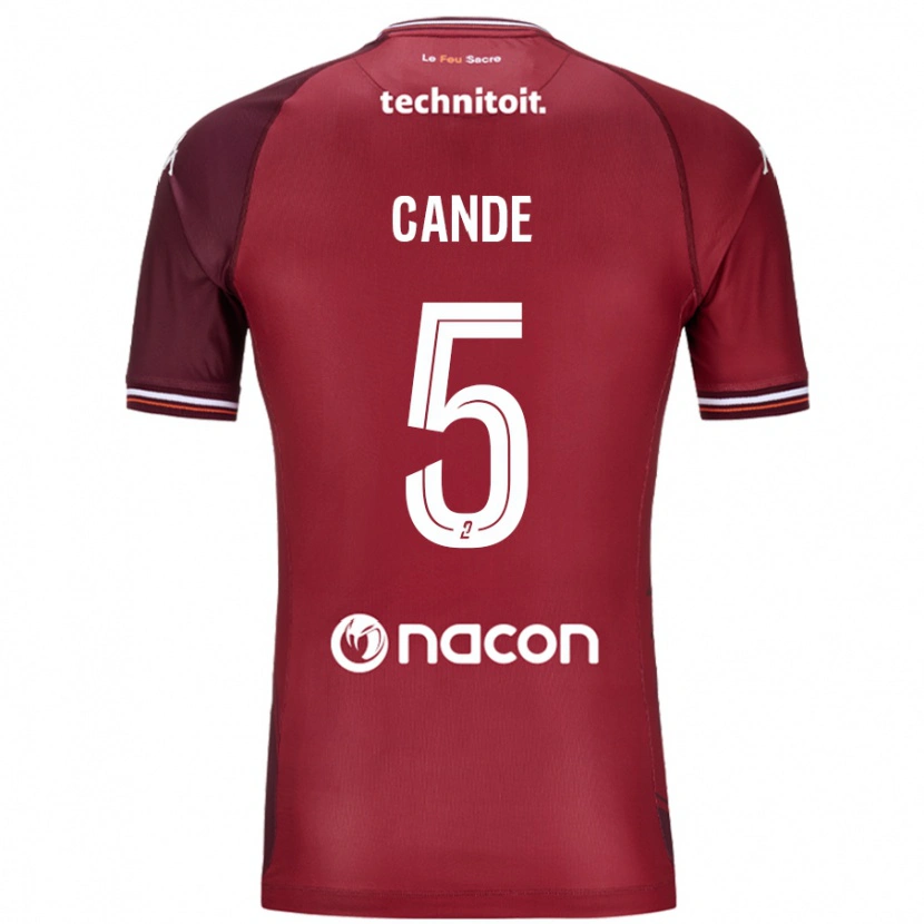 Danxen Homme Maillot Fali Candé #5 Rouge Grenade Tenues Domicile 2024/25 T-Shirt