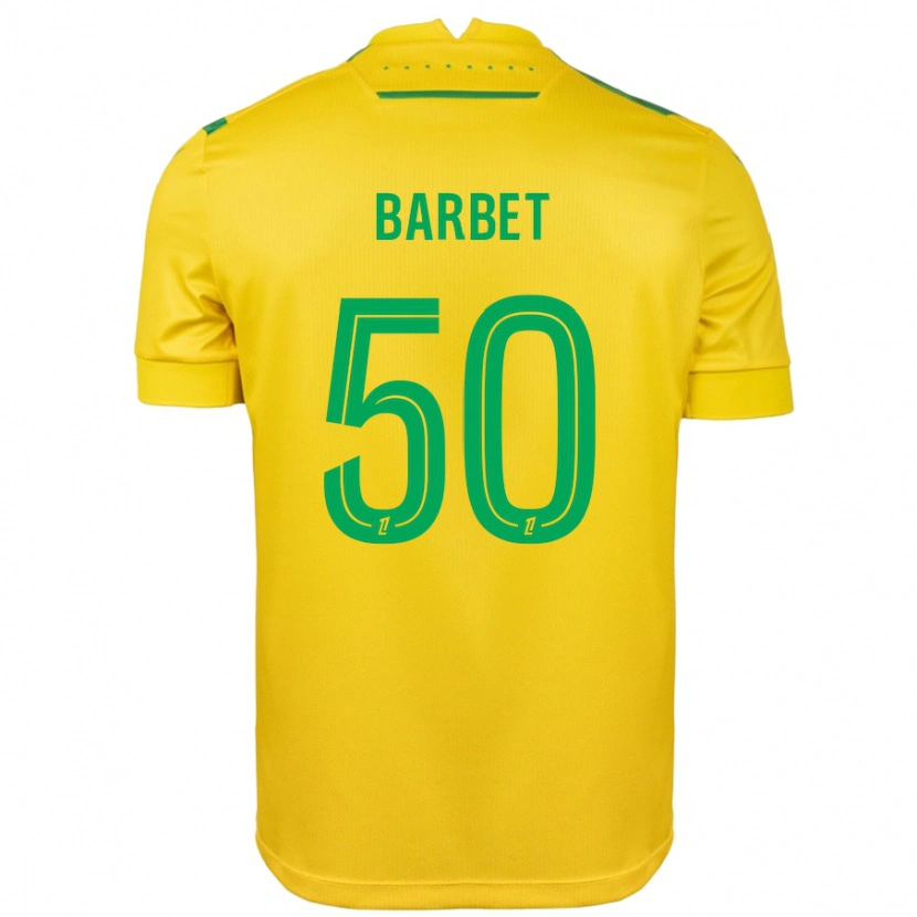 Danxen Homme Maillot Hugo Barbet #50 Jaune Vert Tenues Domicile 2024/25 T-Shirt
