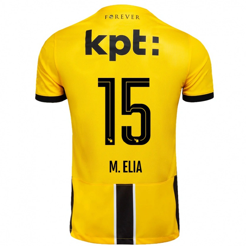 Danxen Homme Maillot Meschack Elia #15 Jaune Noir Tenues Domicile 2024/25 T-Shirt