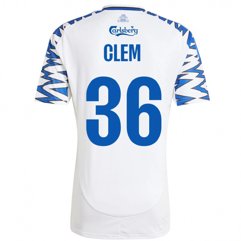 Danxen Homme Maillot William Clem #36 Blanc Bleu Ciel Tenues Domicile 2024/25 T-Shirt