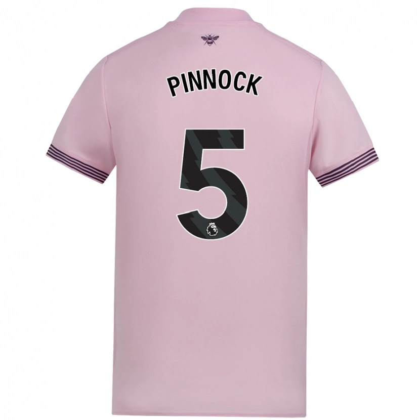 Danxen Homme Maillot Ethan Pinnock #5 Rose Tenues Extérieur 2024/25 T-Shirt