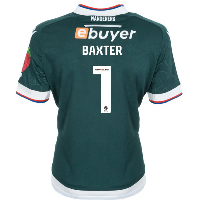 Danxen Homme Maillot Nathan Baxter #1 Vert Foncé Tenues Extérieur 2024/25 T-Shirt