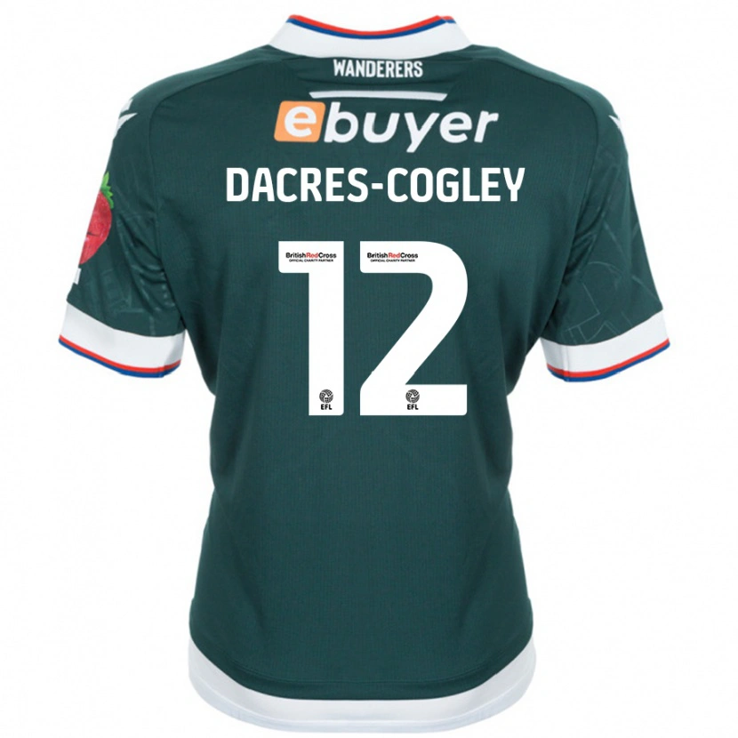 Danxen Homme Maillot Josh Dacres-Cogley #12 Vert Foncé Tenues Extérieur 2024/25 T-Shirt