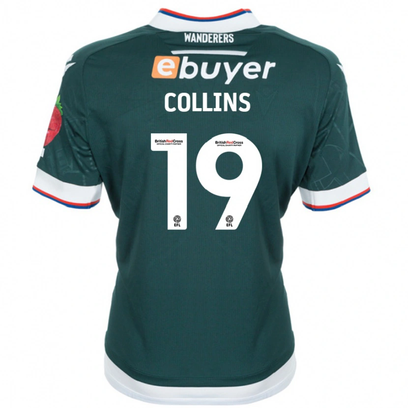 Danxen Homme Maillot Aaron Collins #19 Vert Foncé Tenues Extérieur 2024/25 T-Shirt