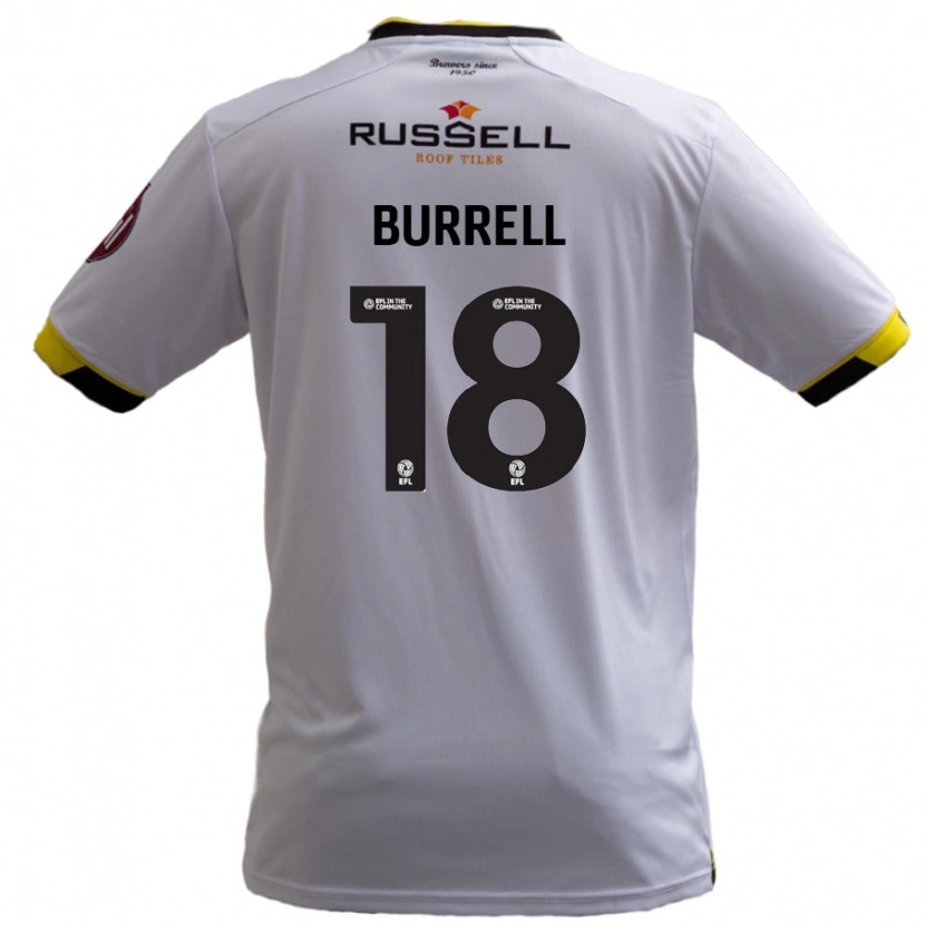 Danxen Homme Maillot Rumarn Burrell #18 Blanc Tenues Extérieur 2024/25 T-Shirt