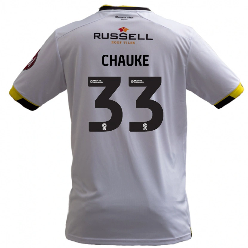 Danxen Homme Maillot Kgaogelo Chauke #33 Blanc Tenues Extérieur 2024/25 T-Shirt