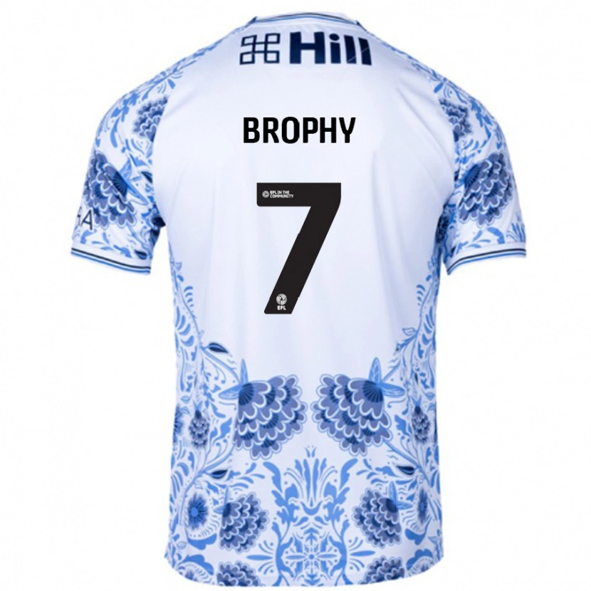 Danxen Homme Maillot James Brophy #7 Blanc Bleu Tenues Extérieur 2024/25 T-Shirt