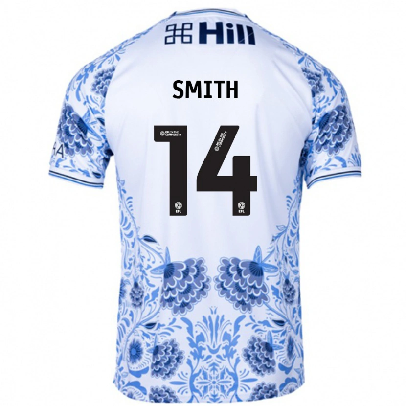 Danxen Homme Maillot Korey Smith #14 Blanc Bleu Tenues Extérieur 2024/25 T-Shirt
