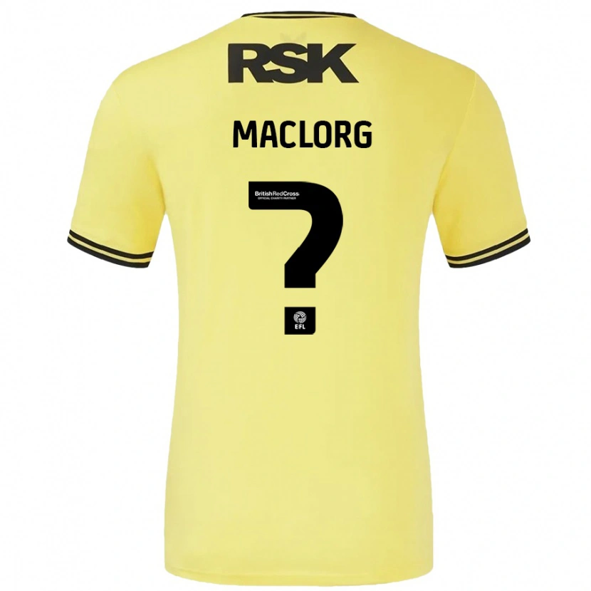 Danxen Homme Maillot Lennon Maclorg #0 Jaune Noir Tenues Extérieur 2024/25 T-Shirt