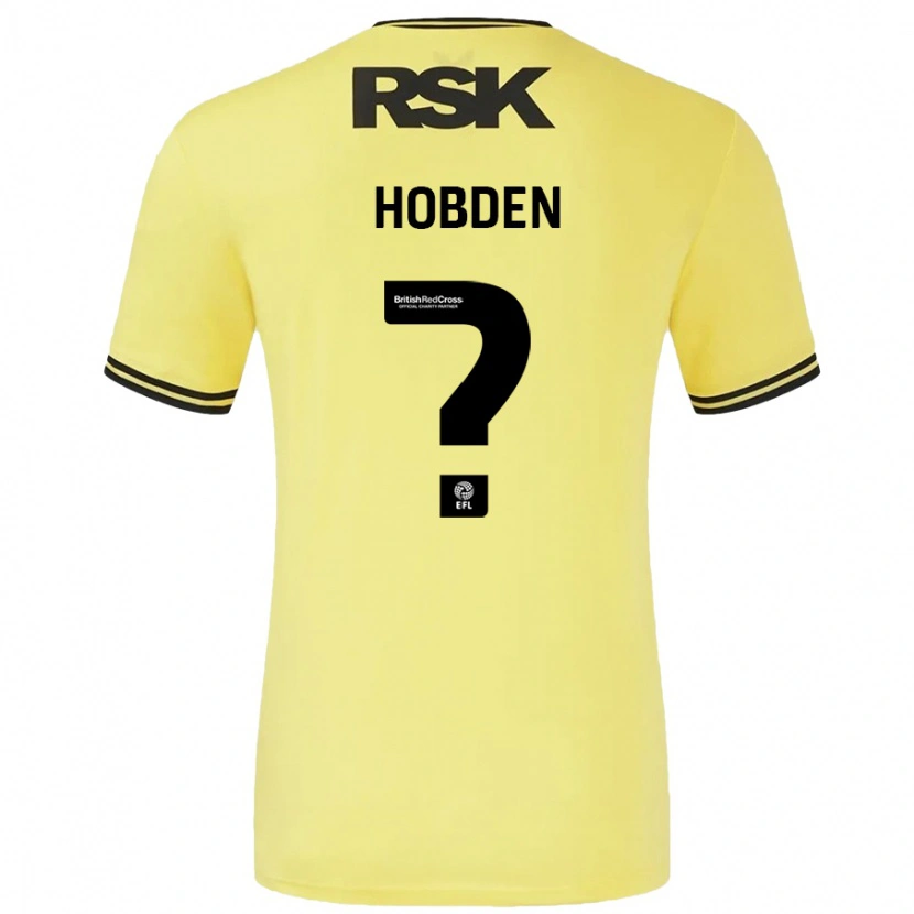 Danxen Homme Maillot Ollie Hobden #0 Jaune Noir Tenues Extérieur 2024/25 T-Shirt