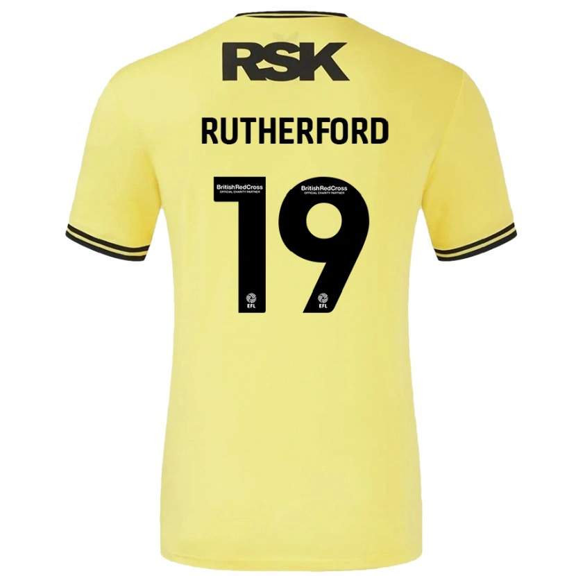 Danxen Homme Maillot Ella Rutherford #19 Jaune Noir Tenues Extérieur 2024/25 T-Shirt