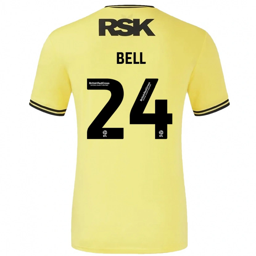 Danxen Homme Maillot Taylor Bell #24 Jaune Noir Tenues Extérieur 2024/25 T-Shirt