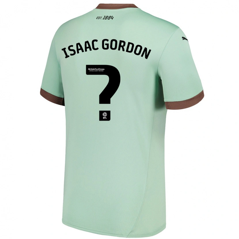 Danxen Homme Maillot Isaac Gordon #0 Vert Pâle Tenues Extérieur 2024/25 T-Shirt