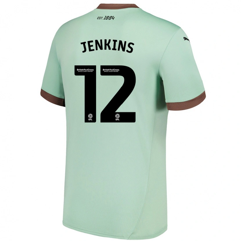 Danxen Homme Maillot Camille Jenkins #12 Vert Pâle Tenues Extérieur 2024/25 T-Shirt