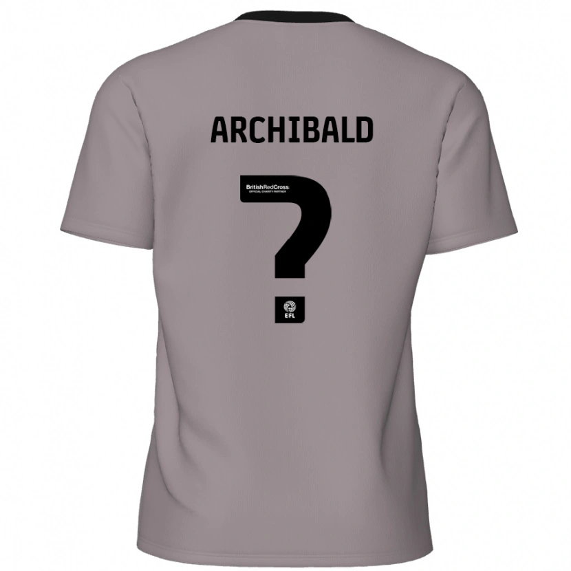 Danxen Homme Maillot Aaron Archibald #0 Gris Tenues Extérieur 2024/25 T-Shirt