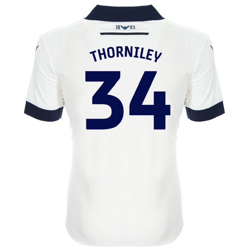 Danxen Homme Maillot Jordan Thorniley #34 Blanc Bleu Marine Tenues Extérieur 2024/25 T-Shirt