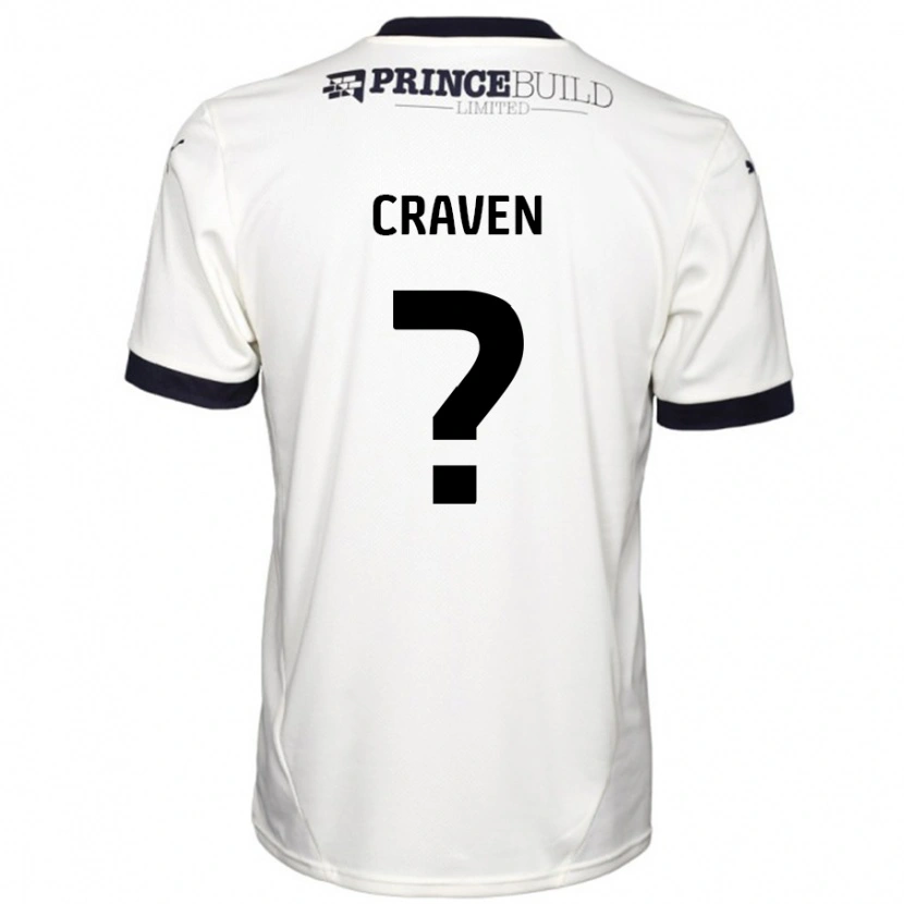 Danxen Homme Maillot Freddie Craven #0 Blanc Cassé Noir Tenues Extérieur 2024/25 T-Shirt