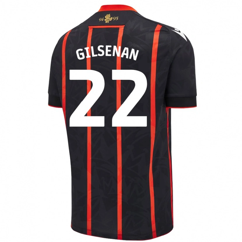 Danxen Homme Maillot Zak Gilsenan #22 Noir Rouge Tenues Extérieur 2024/25 T-Shirt