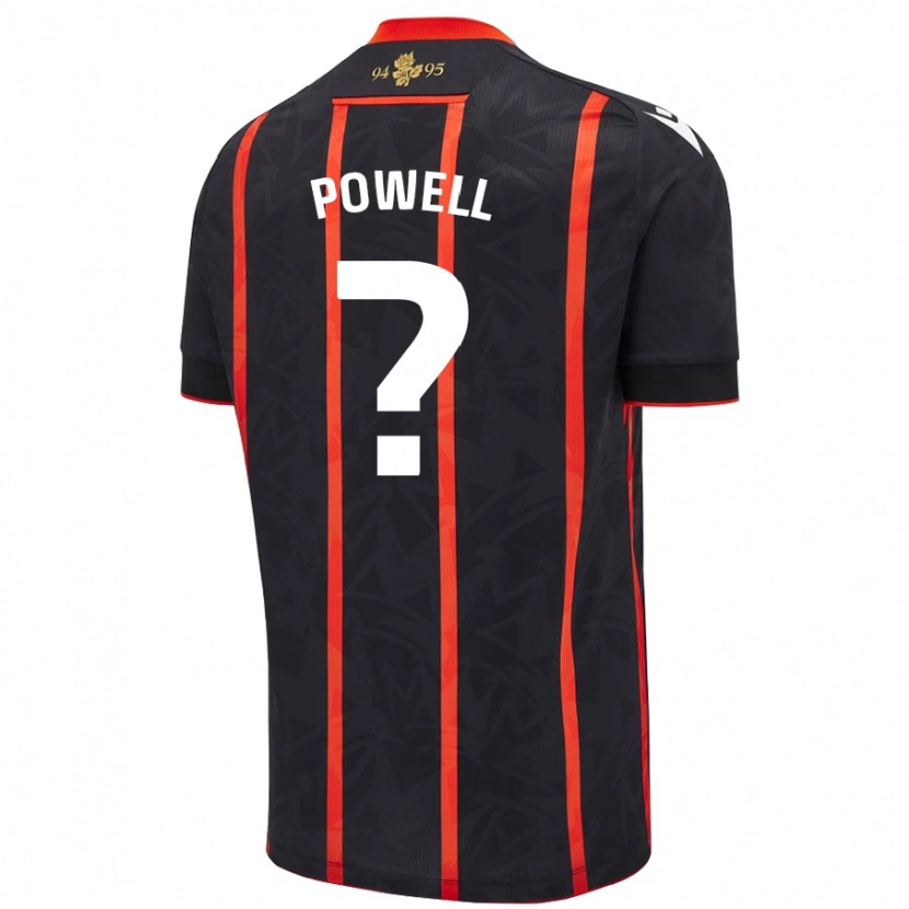 Danxen Homme Maillot Brandon Powell #0 Noir Rouge Tenues Extérieur 2024/25 T-Shirt