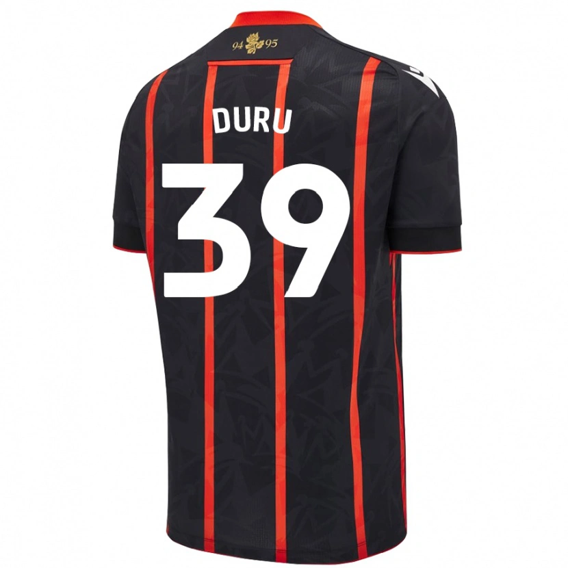 Danxen Homme Maillot Leo Duru #39 Noir Rouge Tenues Extérieur 2024/25 T-Shirt