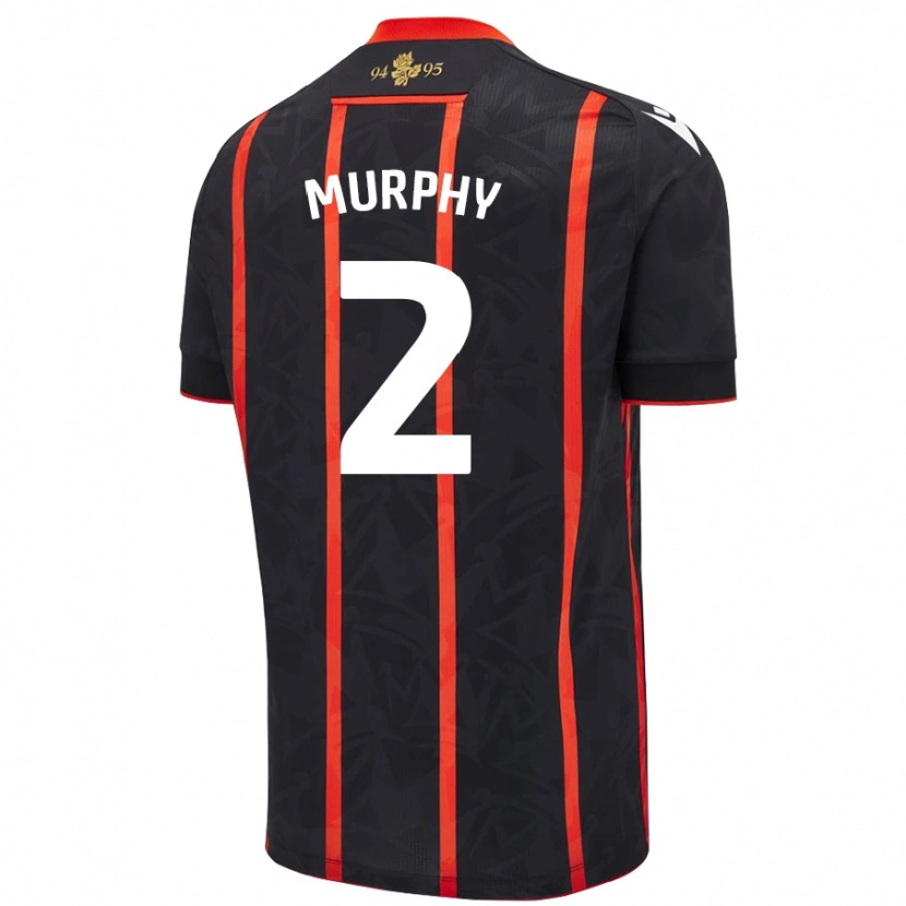 Danxen Homme Maillot Niamh Murphy #2 Noir Rouge Tenues Extérieur 2024/25 T-Shirt