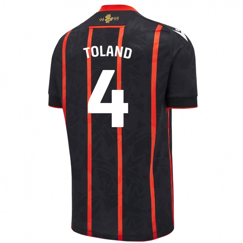 Danxen Homme Maillot Tyler Toland #4 Noir Rouge Tenues Extérieur 2024/25 T-Shirt