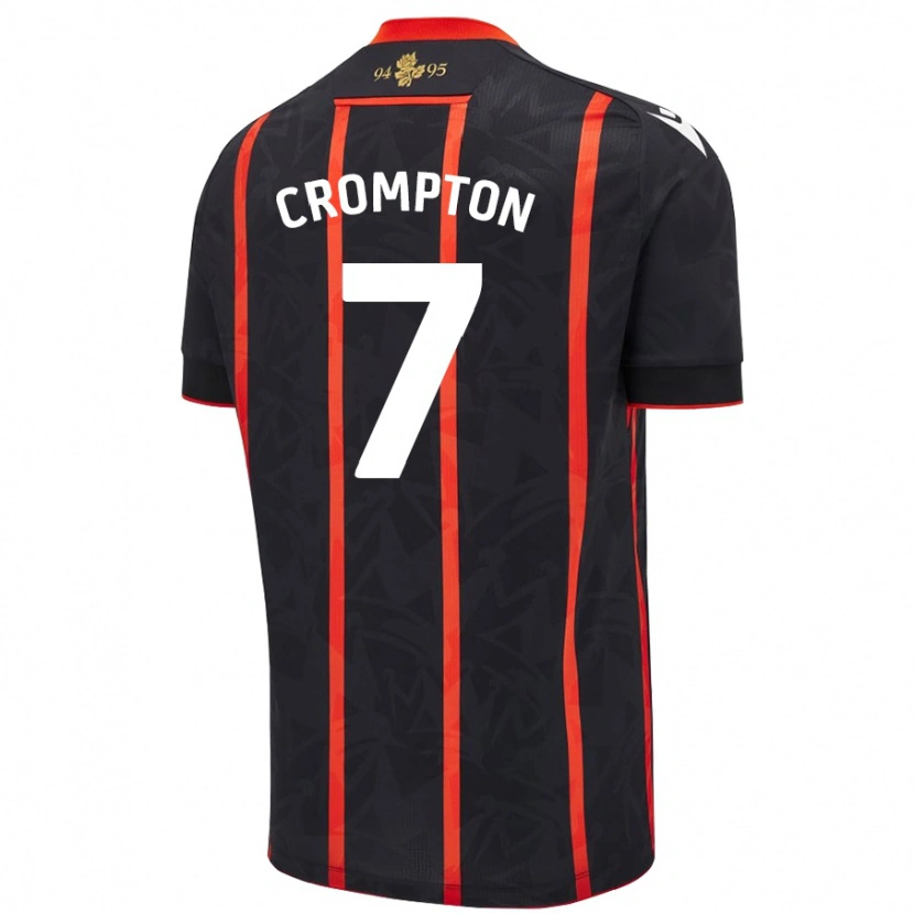 Danxen Homme Maillot Farah Crompton #7 Noir Rouge Tenues Extérieur 2024/25 T-Shirt