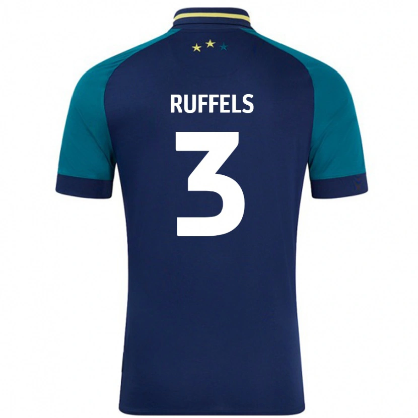 Danxen Homme Maillot Josh Ruffels #3 Marine Vert Foncé Tenues Extérieur 2024/25 T-Shirt