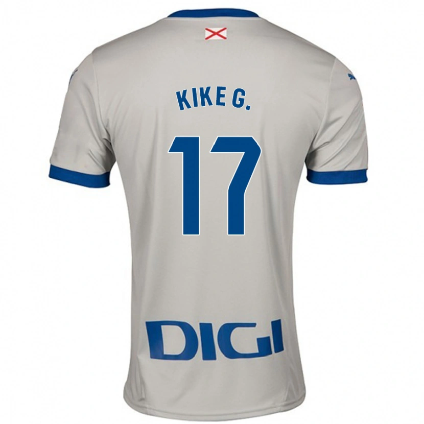 Danxen Homme Maillot Kike García #17 Gris Clair Tenues Extérieur 2024/25 T-Shirt