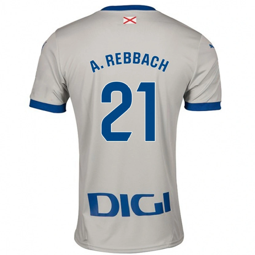 Danxen Homme Maillot Abde Rebbach #21 Gris Clair Tenues Extérieur 2024/25 T-Shirt