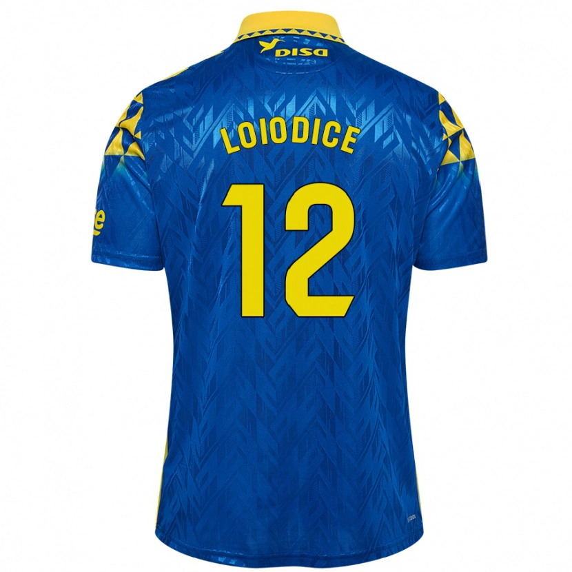 Danxen Homme Maillot Enzo Loiodice #12 Bleu Jaune Tenues Extérieur 2024/25 T-Shirt